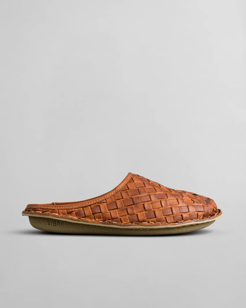 ROMA Woven Leather Cognac Brown