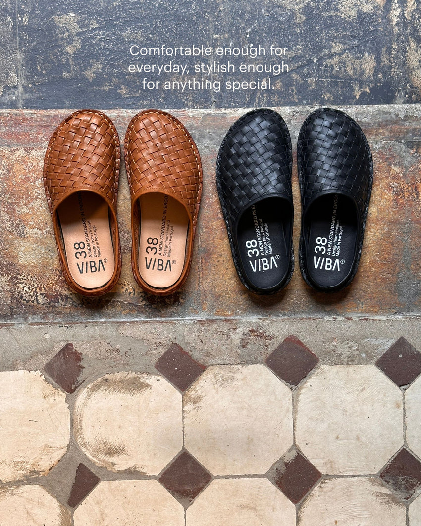 ROMA Woven Leather Cognac Brown