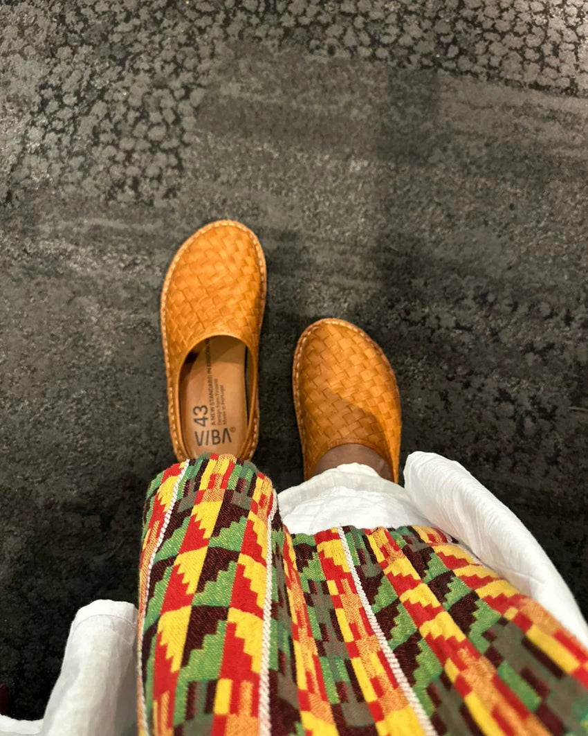 ROMA Woven Leather Cognac Brown