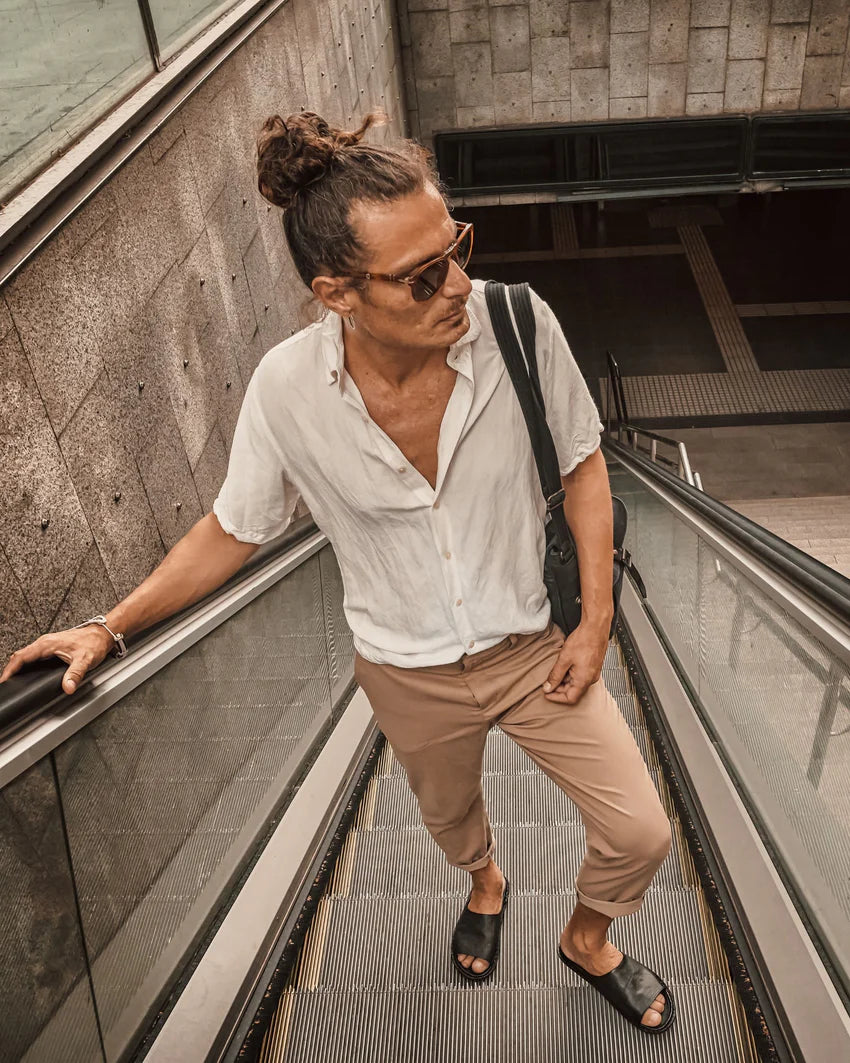 SAINT TROPEZ Leather Cognac Brown