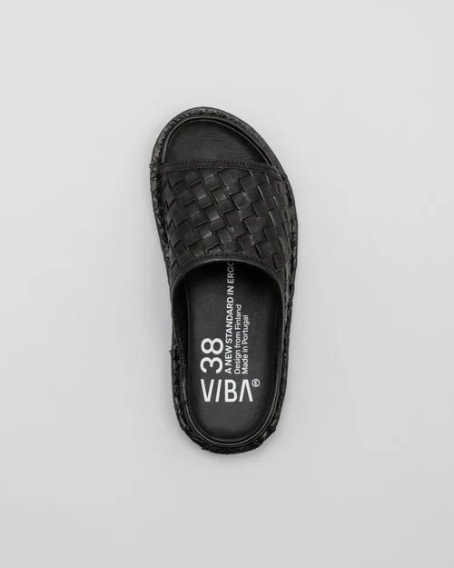 SAINT TROPEZ Woven Leather Cognac Brown